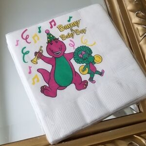 ❗Vintage 90s Barney Birthday Party Napkin Set❗